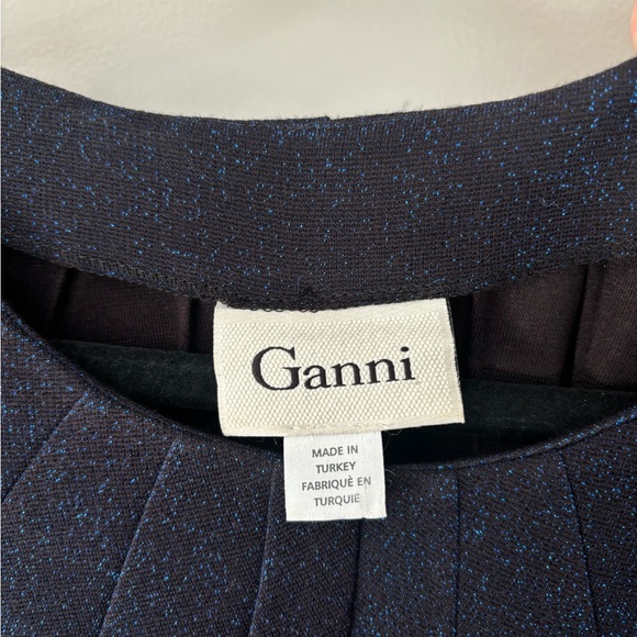 Anthropologie Ganni Navy Sparkle Dress, Size 2 - Picture 3 of 5